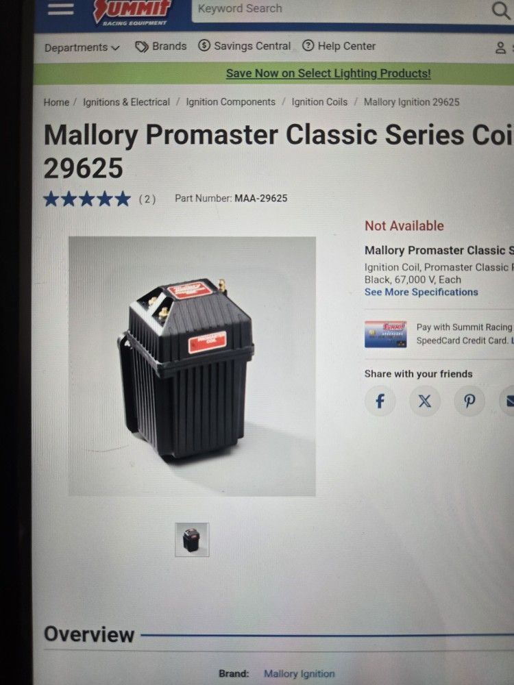 Mallory promaster classic series coils 28625