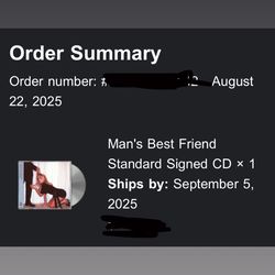 Signed by Sabrina Carpenter