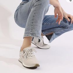 ALLASWISH Women's Fashion Sneakers Breathable Leather Dressy Sneakers Lace-up Casual Sports Comfortable Walking Running Tennis Shoes for Women


