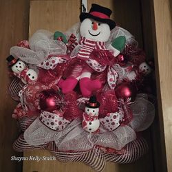Handmade Snowman Wreath