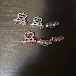 6 Long Hair Dog Hair Bling Clips