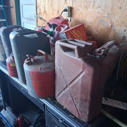 Old Jerry gas cans, misc