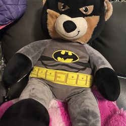 Build A Bear Workshop 16" Batman Black Gray Mask Cape DC Comics Bear Plush