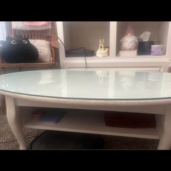 Oval Glass Top Table