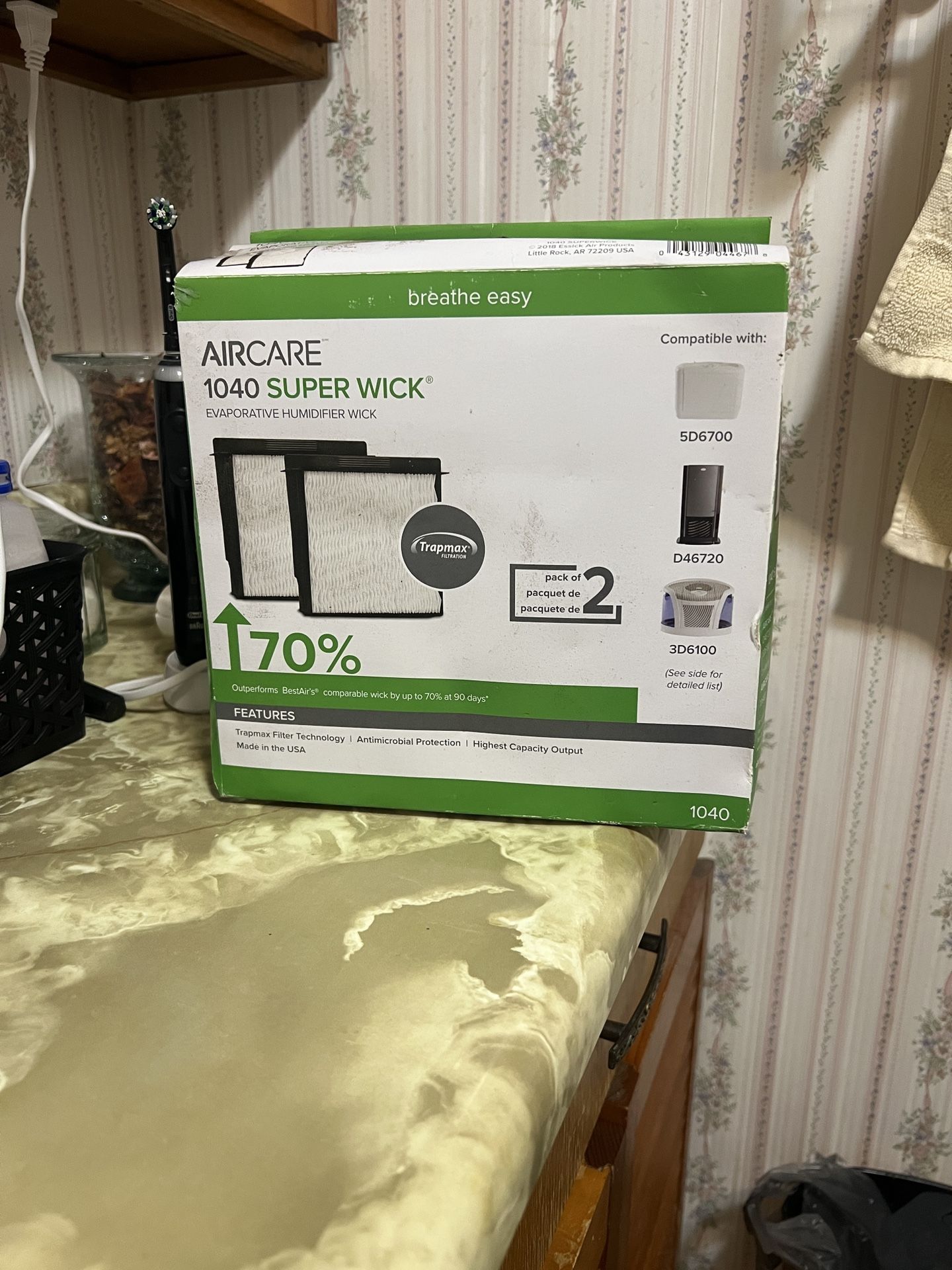 Aircare SGL1040 Super Evaporative HUMIDIFIER WICK Antimicrobial Breathe Easy 2 pack. Box is damaged 