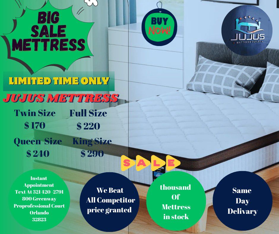 🔥🔥TWIN,FULL,QUEEN AND KING MATTRESS STARTING AT $150‼️A SET BEST PRICE IN TOWN BEST PRICE ON  BRAND NEW PLUSH TOP MATTRESS ORTHOPEDIC 🔥🔥


