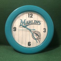 Florida Marlins Clock ⏰ Like New. Baseball. Bat, Miami.