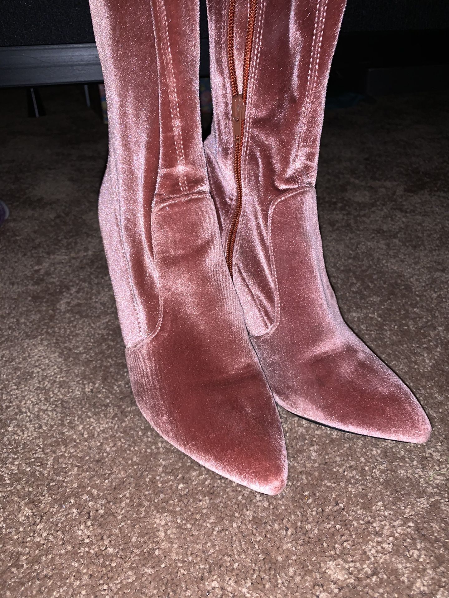Steve Madden Pink Suede Over The Knee Boots