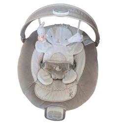 Ingenuity Twinkle Tails Vibrating Infant Baby Bouncer - Bunny and Garden Pattern