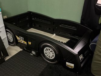 Delta Children Grand Prix Race Car Toddler and Twin Bed, Black