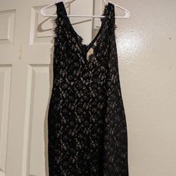Black Dress With Nude Lining, Small