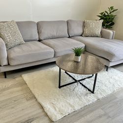 Light Gray Sectional Sofa w/ Chaise- Free Delivery