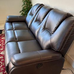 Good Condition Reclining Leather Sofa