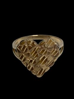 Gold heart nugget ring #31489