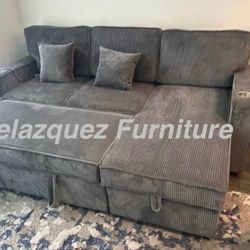 ✅️✅️ Gray  Convertible Sectional W/ Cup Holder & W/ USB Port✅️✅️