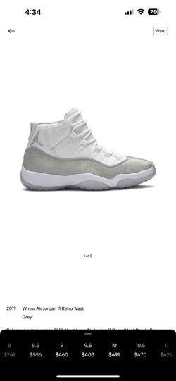 Jordan  Retro 11 Vast Grey