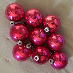 Vintage Glass Ornaments Magenta/ Pink