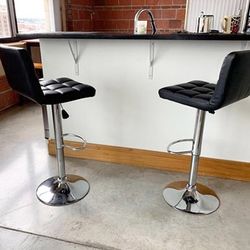 BRAND NEW $40 Each Adjustable Bar Stool Swivel Backrest Barstool Chair Backrest Counter Height 24-32”, Black