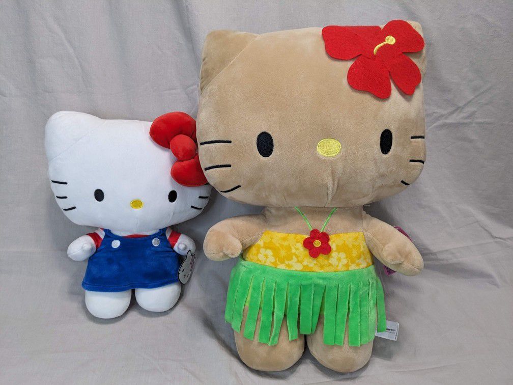 NWT - Pair Of Hello Kitty Plush Figures - 18" & 14" Approx.