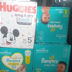 Huggies And Pampers (All Sizes) All Brand New $25 A Boxà