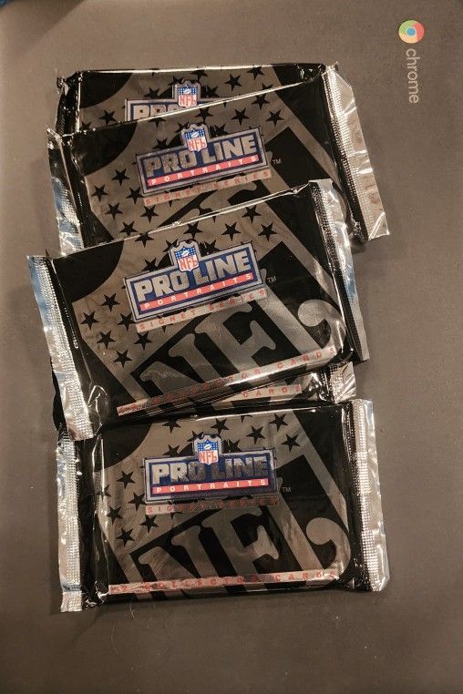 NFL Pro Line Portraits Trading Cards – 5 Sealed Packs (Vintage)
