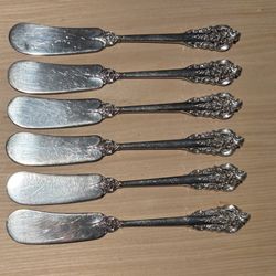 Wallace Grand Baroque Sterling Silver Paddle Butter Knives