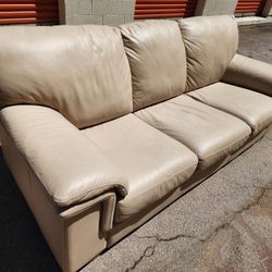 Beige Leather Sofa - Great Condition