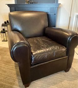 Pottery Barn Leather Club Chair Manhattan