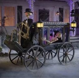 The Home Depot Animated LED 5 ft Black Hearse Halloween Free Standing Decor New