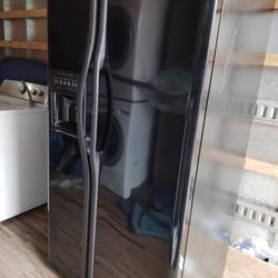 Refrigerator Side By Side With Water And Ice