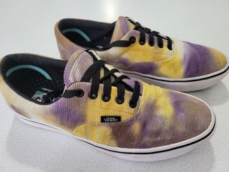 Vans Tie Dye Sneakers Corduroy Purple & Yellow Mens 8.5 Womens 10