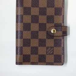 Louis Vuitton Damier Ebene Canvas Small Ring Agenda Cover Notebook 100% Certified Authentic