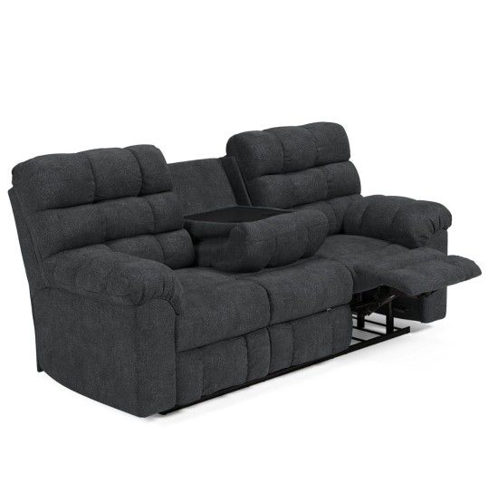 Wilhurst Marine Reclining Sofa with Drop Down Table

