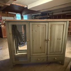 Sage Green Natural Wood Dresser / TV Console