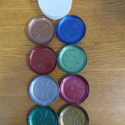 Very Rare Mid-Century Faux Metal Molded Plastic Coasters - Set of 8