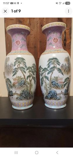 Mid 20th Century, 24 inch tall, Pair of vase made in Jingdezhen, China.