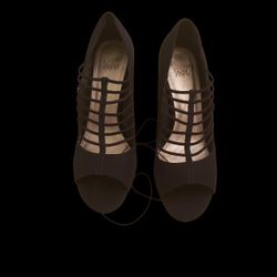 IMPO Suede Open Toe Heels Navy 11