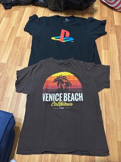 PlayStation Logo Men's XL Black Cotton Crew Neck Tee *Both Shirts*