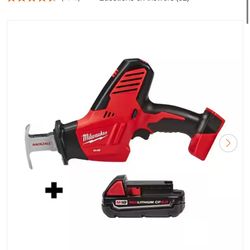 Milwaukee M18 18V Lithium-lon Cordless HACKZALL Reciprocating Saw with 2.0 Ah Compact Battery