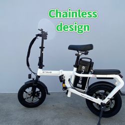 ENGWE O14, Shaft Drive Design (chainless) Mini Folding E-Bike for Adults Teens 14" Fat Tire 400W 15.6Ah Battery Max 20mph 50Miles Electric Bike