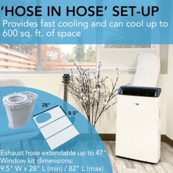 Whynter Inverter Portable Air Conditioner 14,000 BTU with Dual Hose, Dehumidifier, Cooling Fan & Smart Wi-Fi for 600 Sq Ft Rooms, NEX ARC-1230WN (12,0