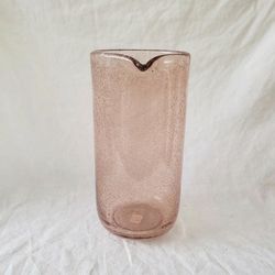 Pink Hand Blown bubble glass cocktail mixer 