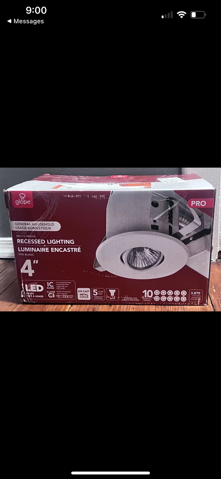 Globe Electric 4" White Dimmable Recessed New Construction & Remodel (10-Pack)