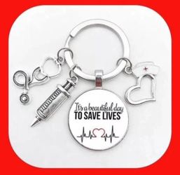 Super Cute Medical Keychain “it’s a beautiful day to save lives”