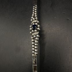 18k white gold diamond and sapphire bracelet