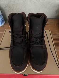 Dark brown red wing boots