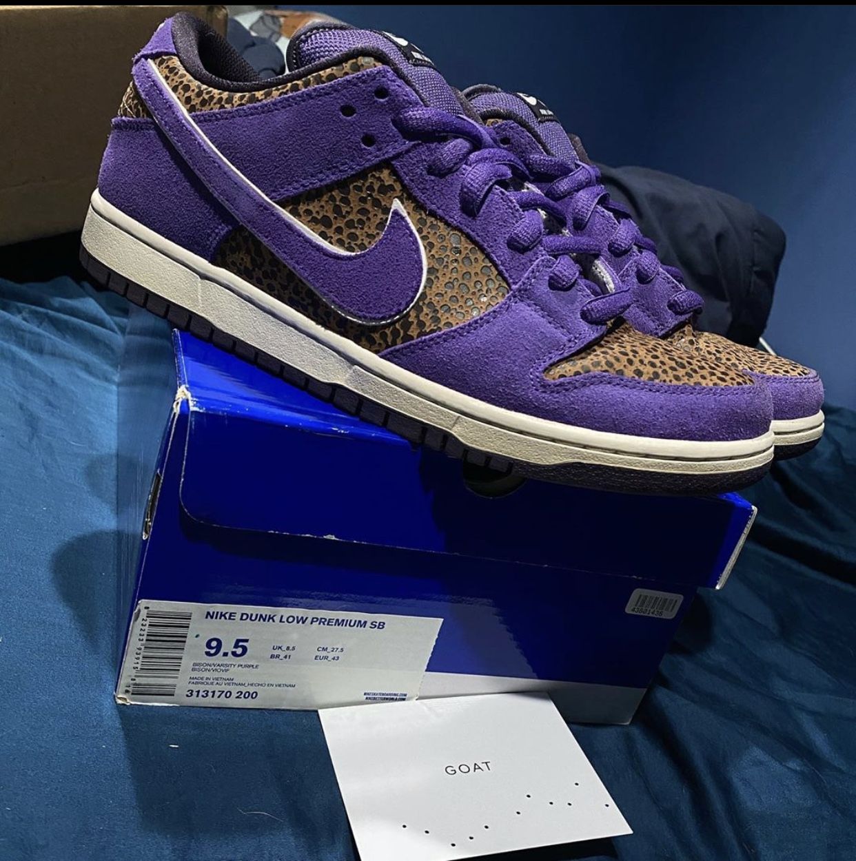 Nike Sb dunk low purple safari “kenny powers” (read description)