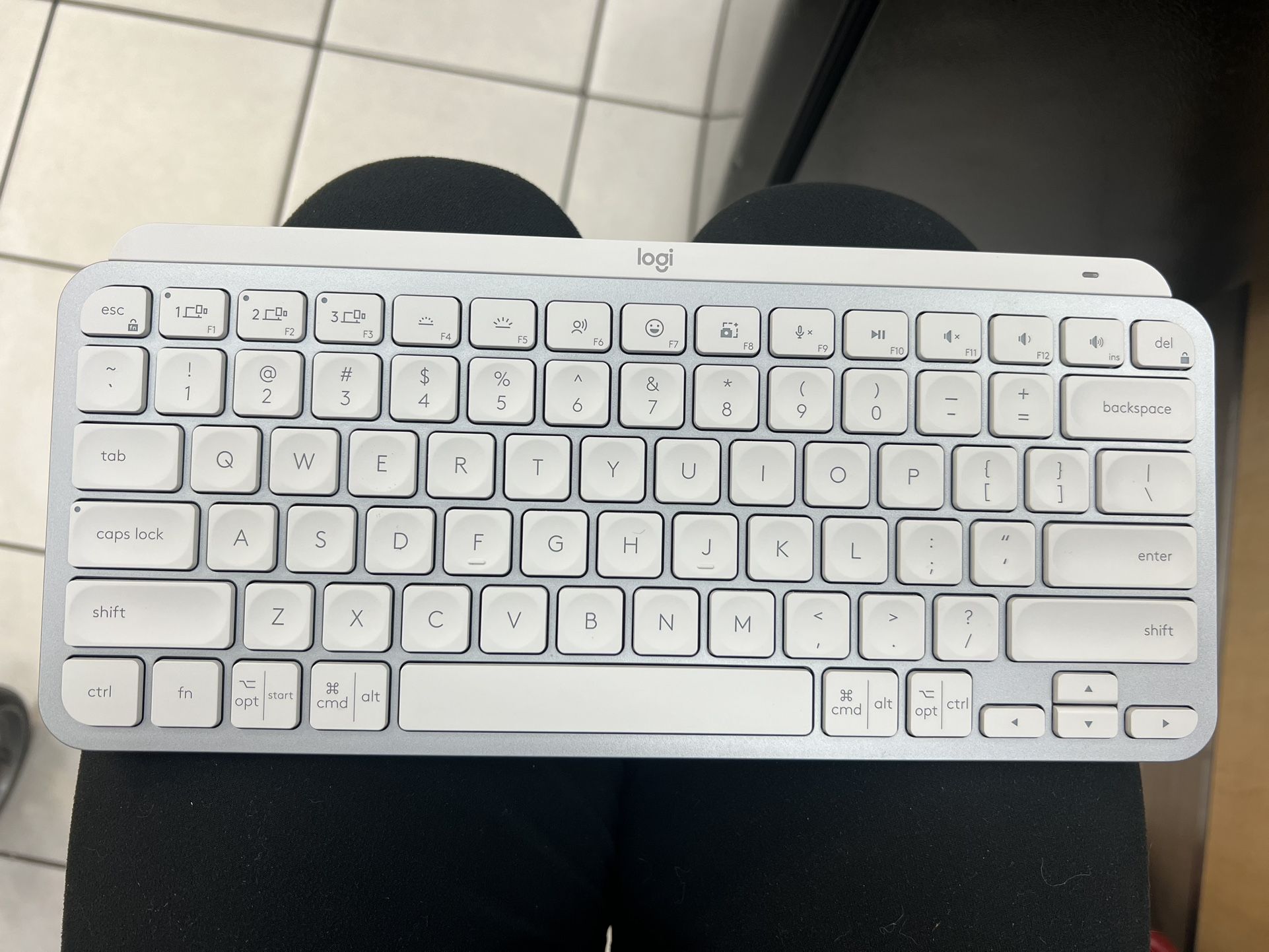 Logitech - MX Keys Mini TKL Wireless Bluetooth Scissor Keyboard with Backlit Keys - Pale Gray