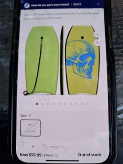 Goplus 41" Bodyboard with Leash, Green Skull