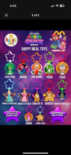 Mario Galaxy McDonald’s full set 1-12